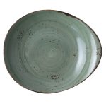 Schaal coup ovaal 32,5x23,5 cm Rustic donkergroen
